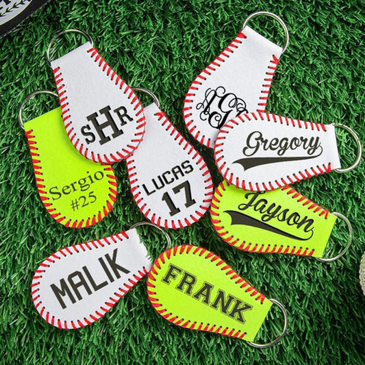 Baseball Bag Tags  Softball Bag Tags  Baseball Keychain  Monogram Keychain  Engraved Keychain