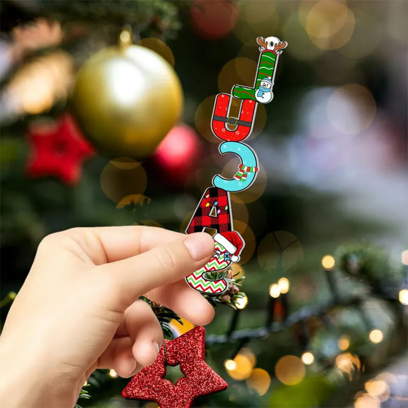 Personalized Christmas Name Letter Ornament 2025 Custom Christmas Tag