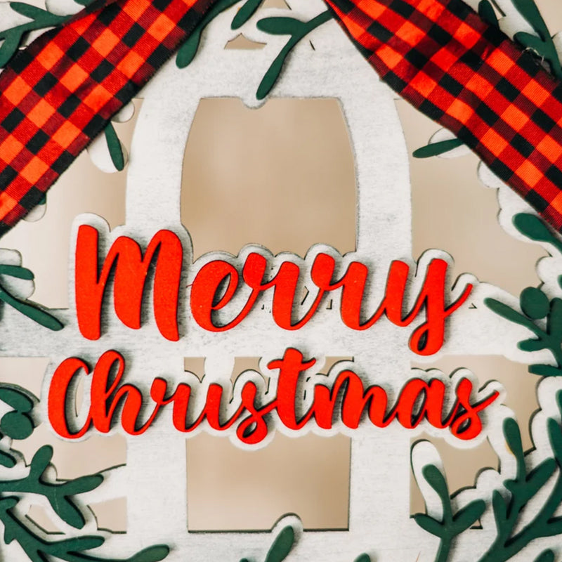 Window Frame Wall Decor, Cathedral Windows, Holiday Wreath, Farmhouse Christmas