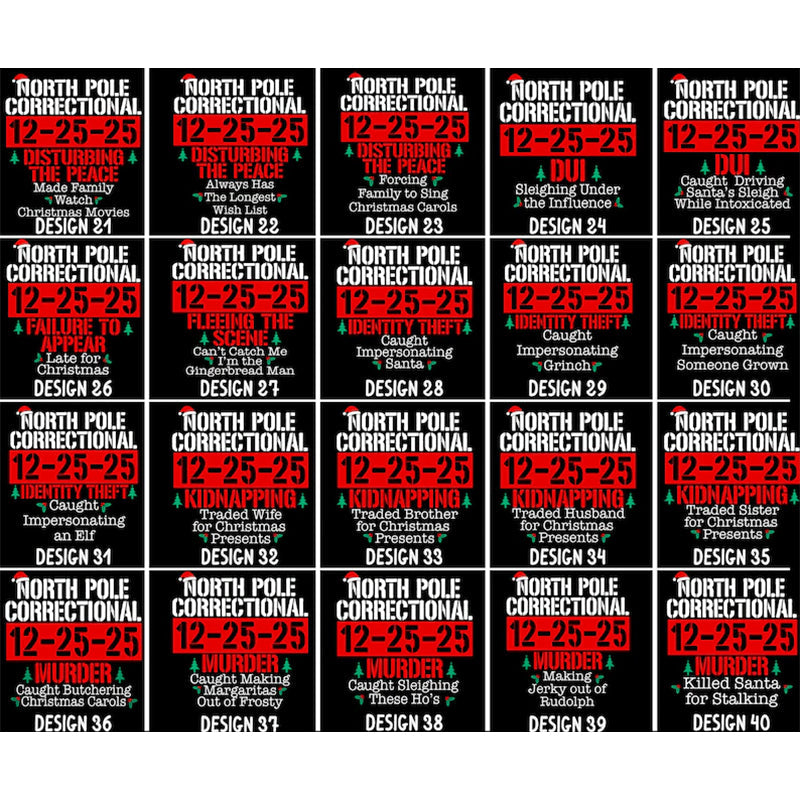 60 Quotes and Custom North Pole Correctional Shirt, Funny Family Matching Christmas Shirt