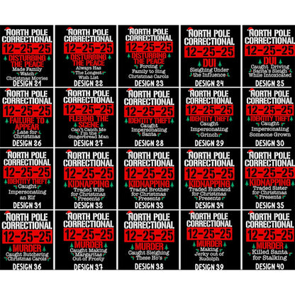 60 Quotes and Custom North Pole Correctional Shirt, Funny Family Matching Christmas Shirt