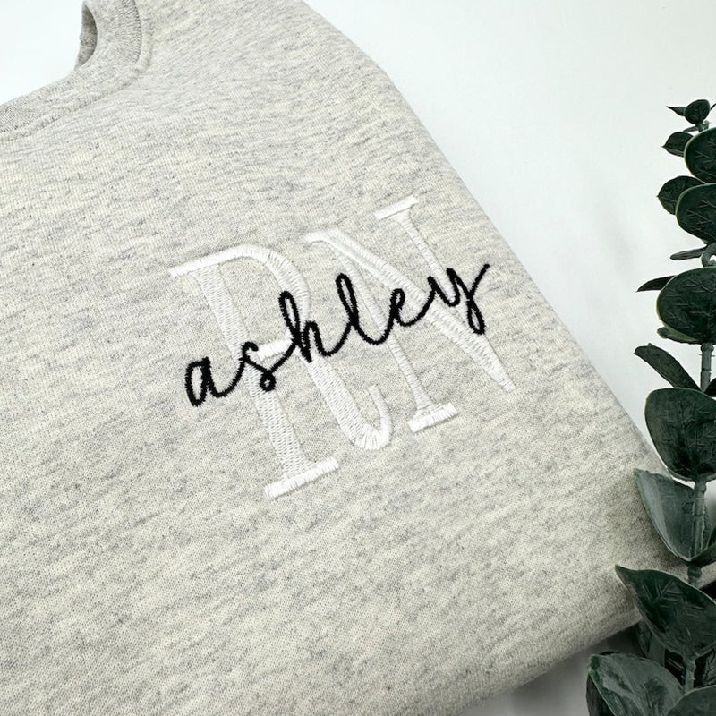EMBROIDERED NURSE Athletic Block Gemma Sweatshirt Hoodie