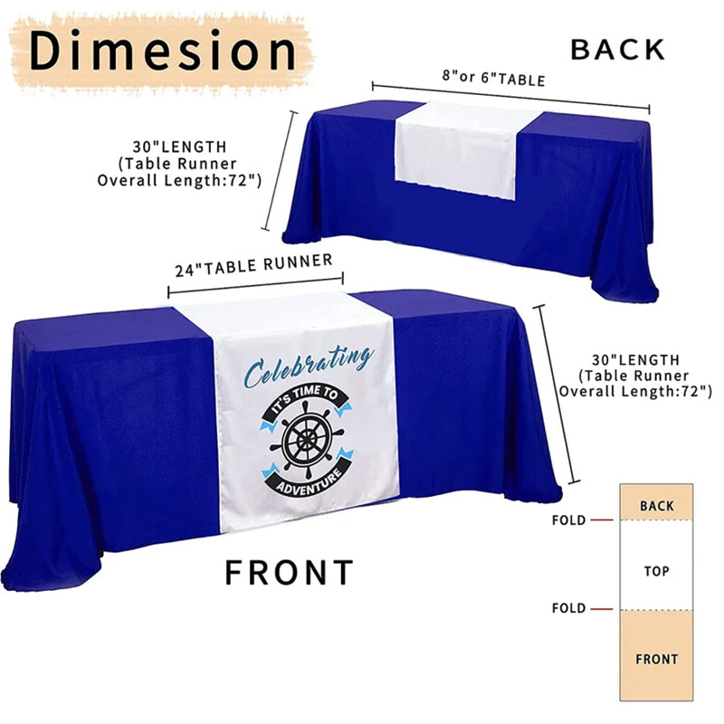 Custom Table Runner 36"x72" with Business Logo Text