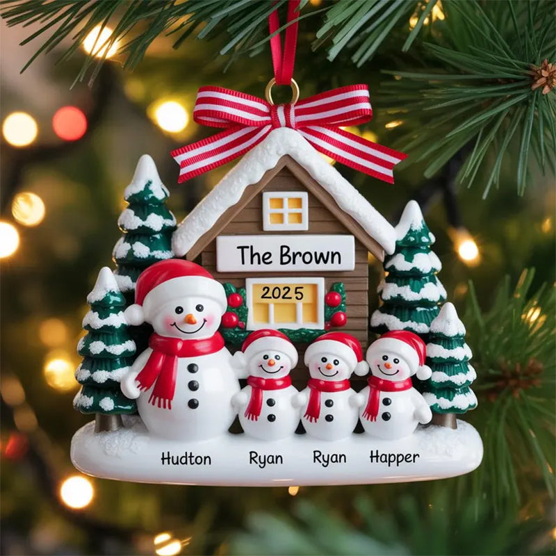 Personalized Snowman Family Ornament