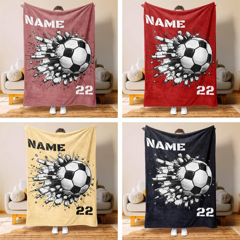 Personalized Soccer Blanket Personalized, Custom Soccer Blanket