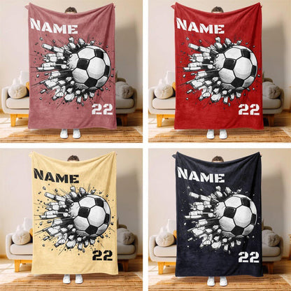Personalized Soccer Blanket Personalized, Custom Soccer Blanket