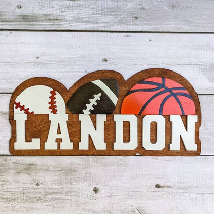 Sports Wood Name Sign