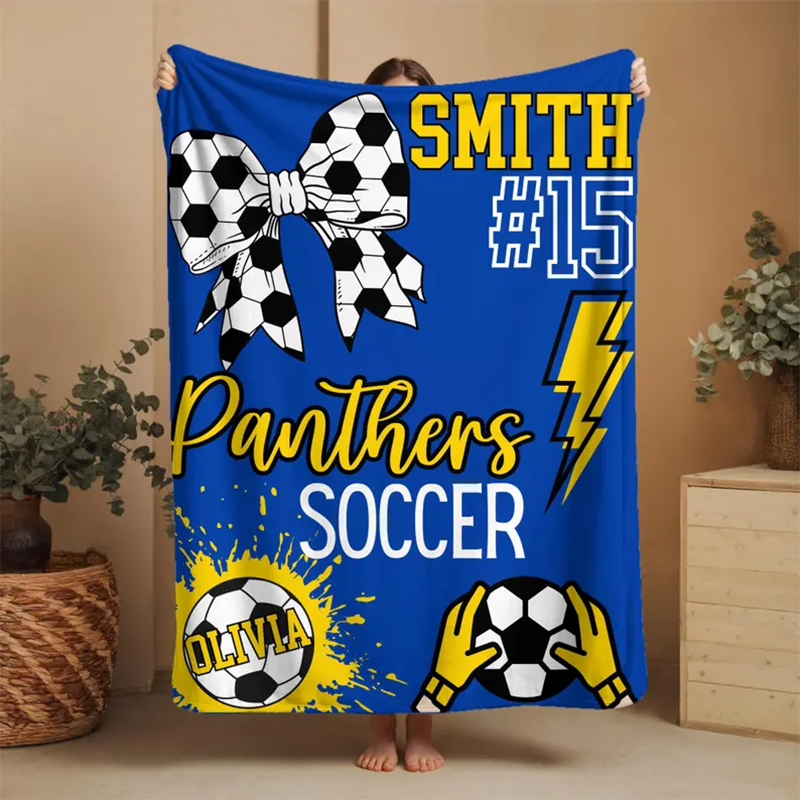 Personalized Sport Blanket: Custom Team Name & Number