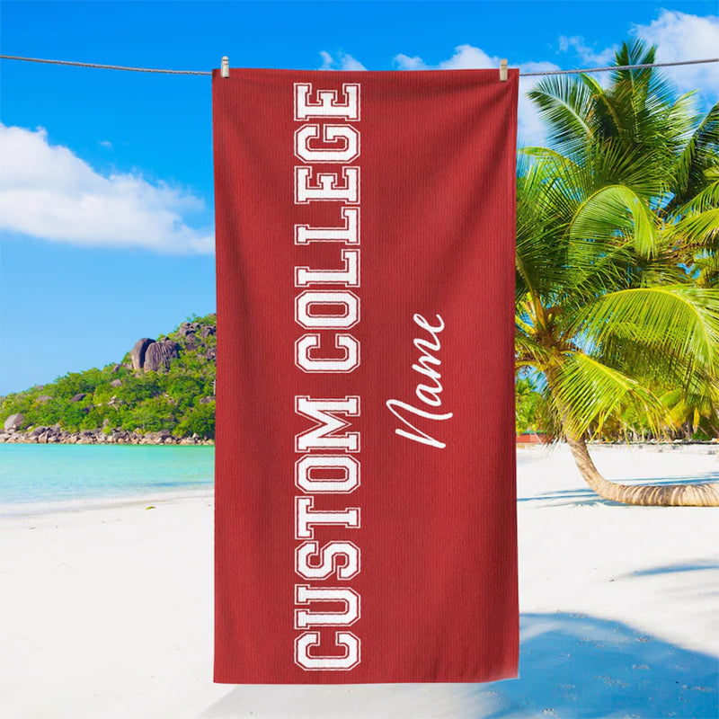 Custom College Beach Towel, Graduation Gift, Baseball Team