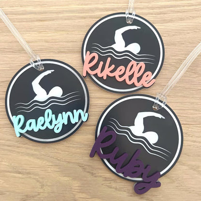 Personalized Name Tag Personalized Baseball Swimming Lacrosse Volleyball Hockey Soccer Dance Cheer Pom Tennis Football Hockey Track Pickleball Basketball Bag Tag