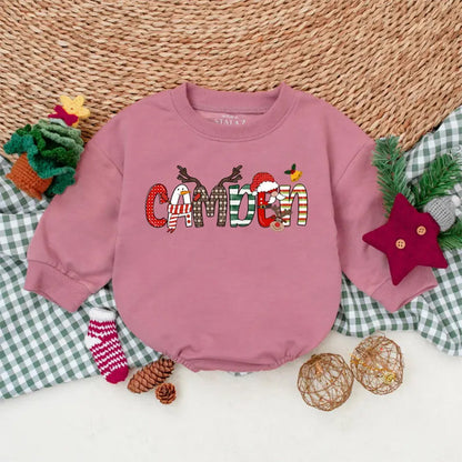 Custom Name Christmas Baby Romper