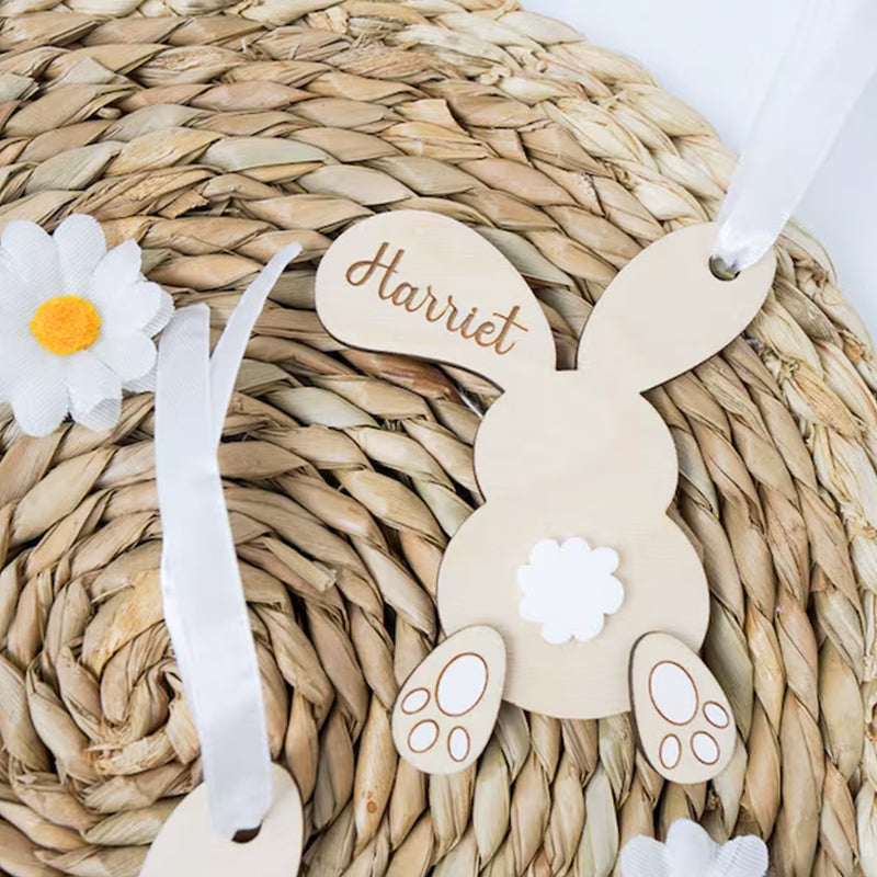 Personalised Easter Bunny Basket Gift Tag Name Tag
