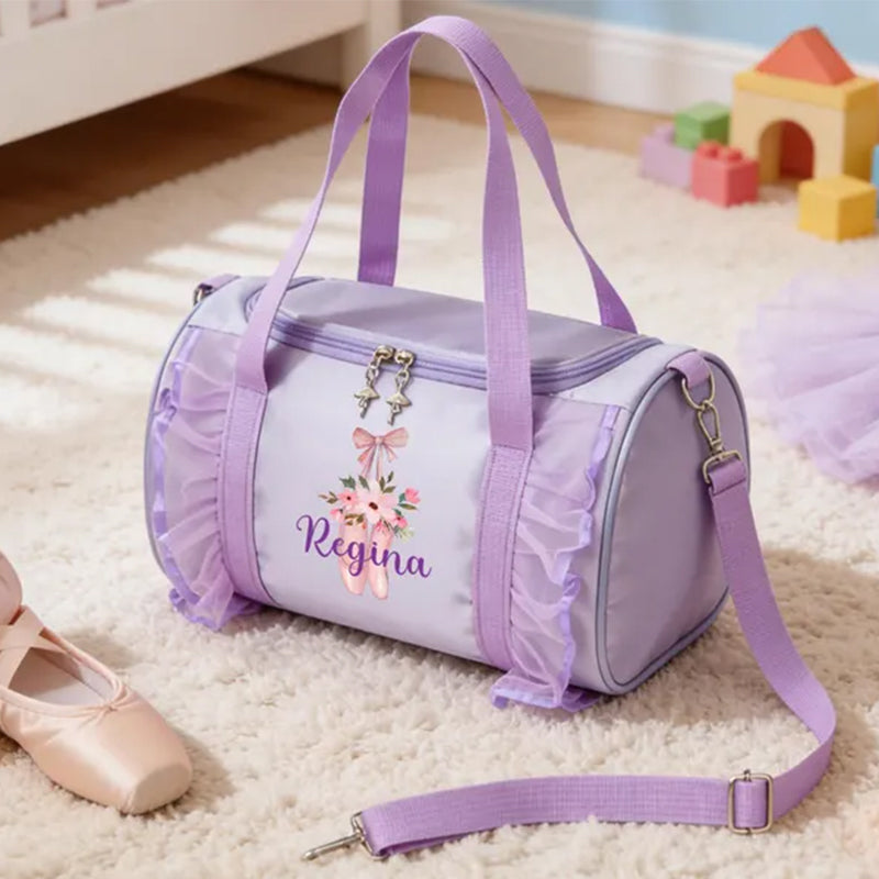 Personalized Ballerina Duffle Bag,Custom Name Gift for Her,Dance School Bag