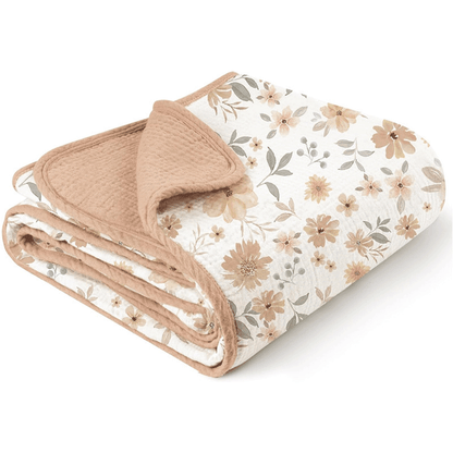 Personalized Muslin Baby Blanket with Name, Custom Embroidered Baby Swaddle
