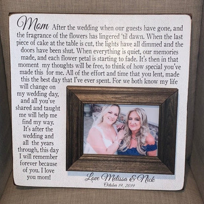 Unique Mother of the Bride Gift, Photo Frame