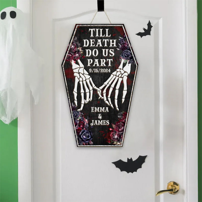 Personalized Skeleton Couple Sign, Halloween Sign For Couple