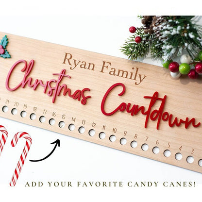 Candy Cane Christmas Countdown Personalized Christmas Advent Calendar for Kids