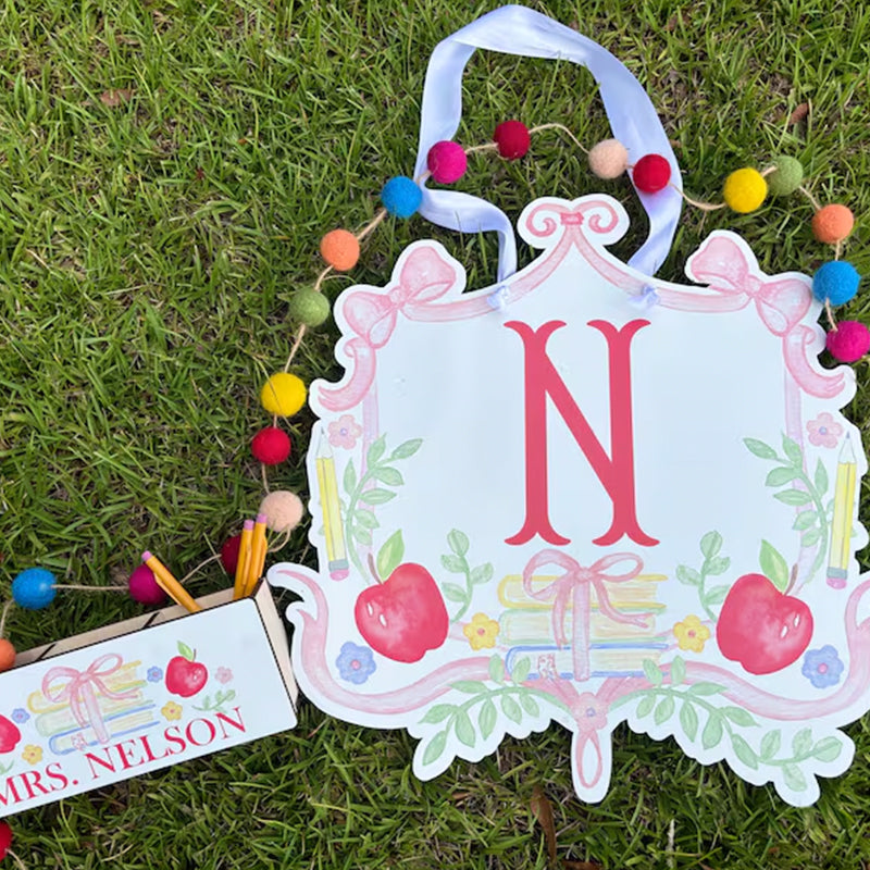 Teacher Door Hanger- Personalized Teacher Pencil Holder and Door Hanger