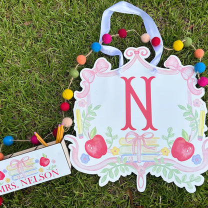 Teacher Door Hanger- Personalized Teacher Pencil Holder and Door Hanger