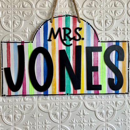 Personalized Teacher Door or Wall Sign, Classroom Sign, 3D or Print Teacher Name Sign