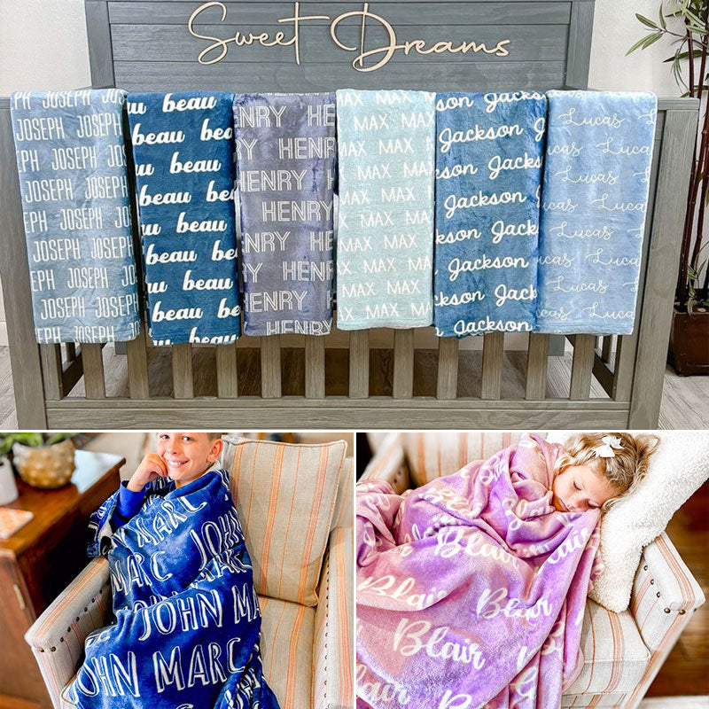 High Quality Personalized Super Soft Name Family Blanket
