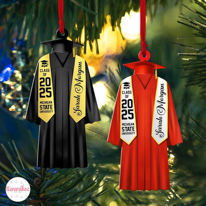 Personalized Graduation Ornament, Color Graduation Gown, School Graduation Ornament Gifts
