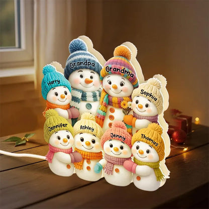 Personalized Snowman Family LED Light Box
