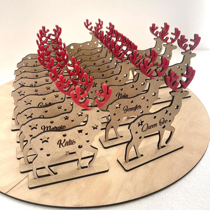 Personalized Reindeer Place Name Settings