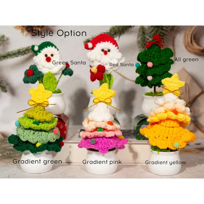 Custom Crochet Christmas Tree with Pom Poms, Personalized Xmas Decor
