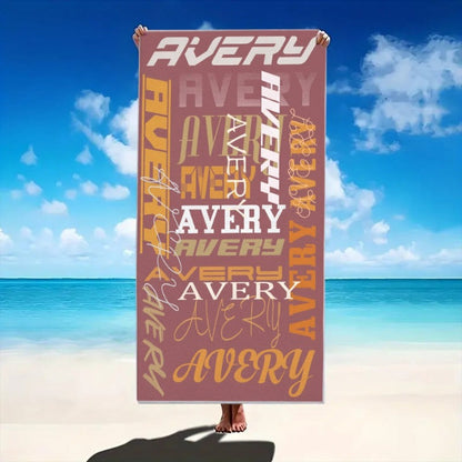 Customizable Beach Towel - Personalized Text Design