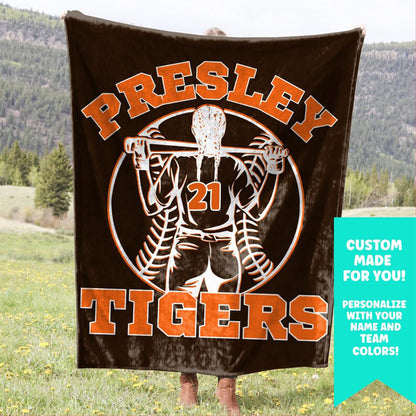 Softball Gift, Personalized Blanket with Name