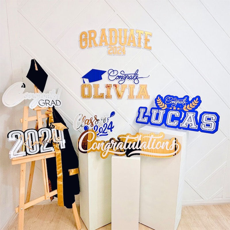Graduation Name Sign, Graduation Party Backdrop Decoration