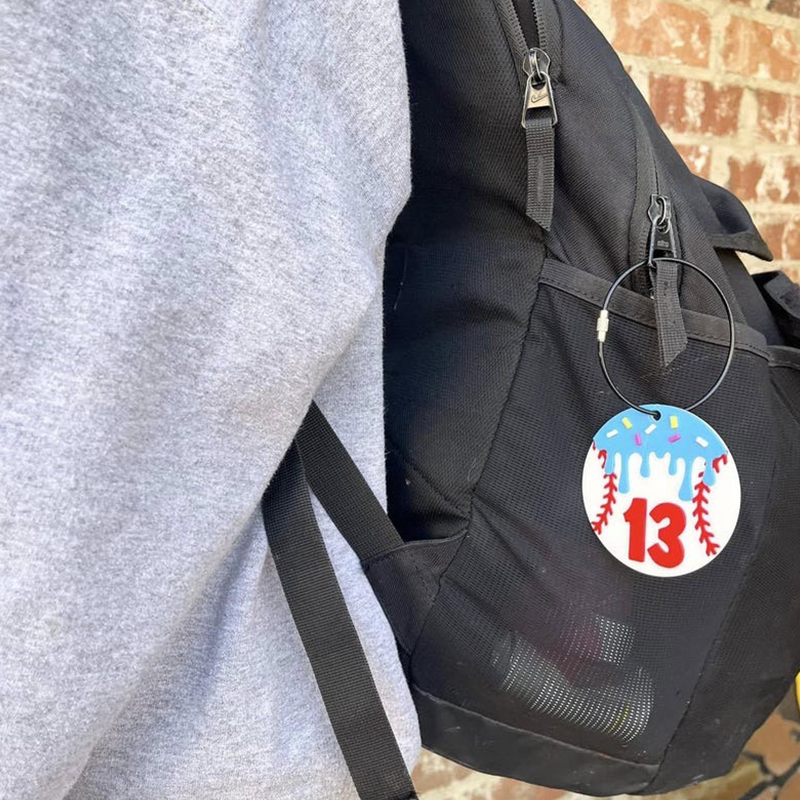 Ice Cream Drip Baseball Bag Tag