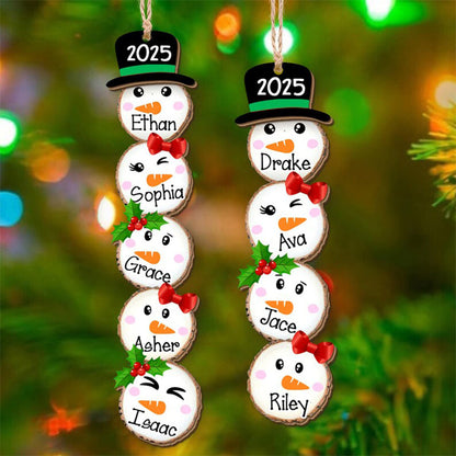 Cute Snowman Family Christmas Ornament 2025