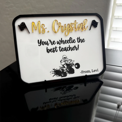 Personalized Teacher Gift From Student | Motocross Teacher Appreciation Plaque