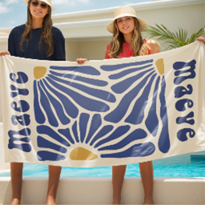 Personalized Multicolor Floral Quick Dry Oversized Beach Towel