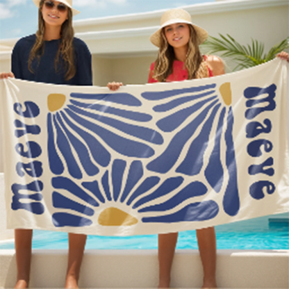 Personalized Multicolor Floral Quick Dry Oversized Beach Towel