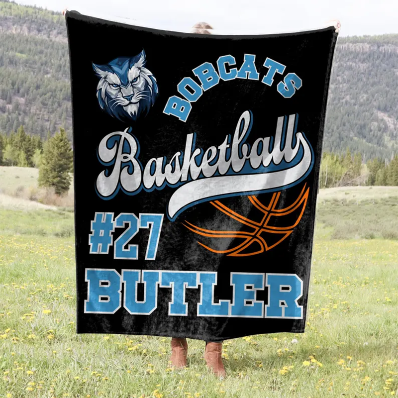 Basketball Blanket Personalized Senior Gift Custom Team Gift Name on Blanket