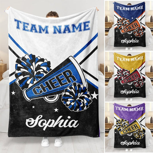 Personalized Cheerleading Blanket with Custom Name & Team Colors