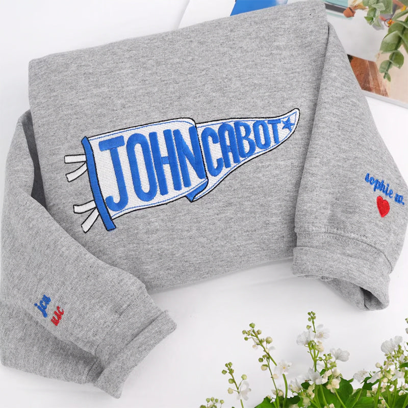 Custom Embroidered Game Day Shirt - Pennant Flag Embroidered Hoodie