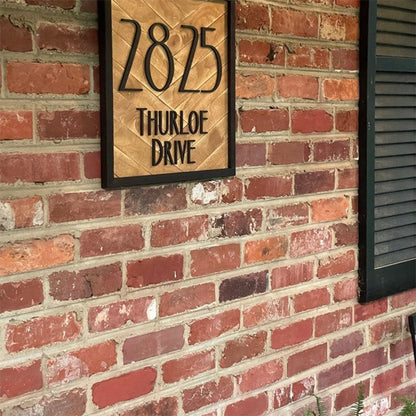 Square House Address Sign Home Decor