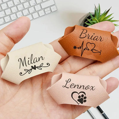 Personalized Faux Leather Stethoscope Name Tags