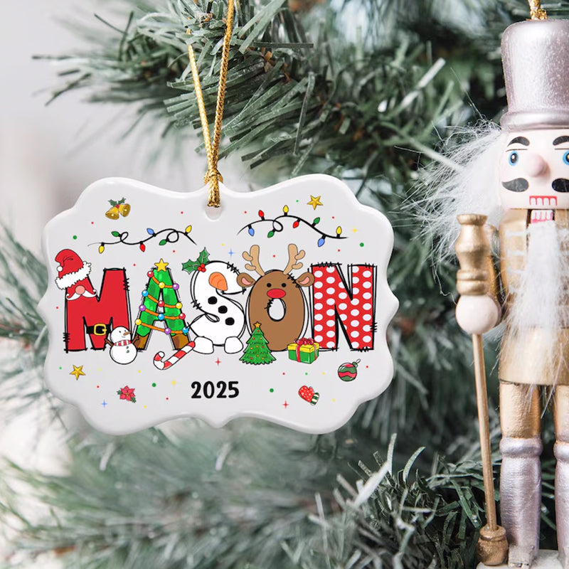 Personalized Christmas Kids Ornaments, Custom Kids Name