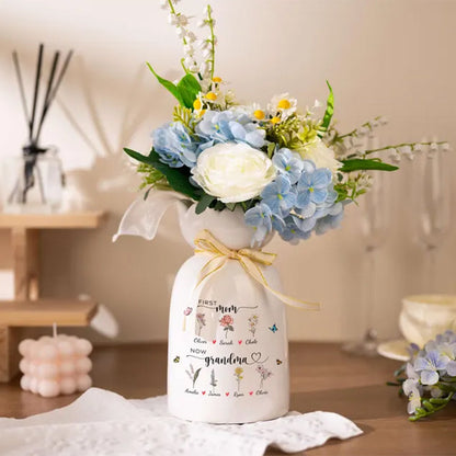 First Mom Now Grandma Vase, Nana's Garden Flower Vase