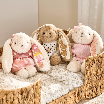 Personalized Embroidered Bunny Plush Baby Gift – Custom Stuffed Rabbit