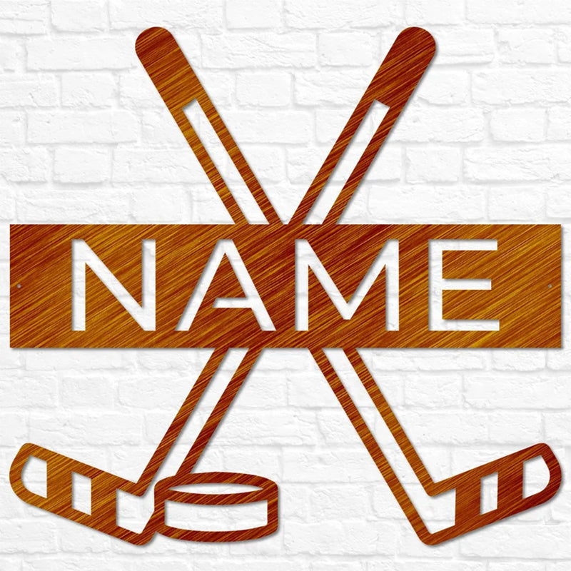 Personalized Hockey Name Sign, Metal Wall Art