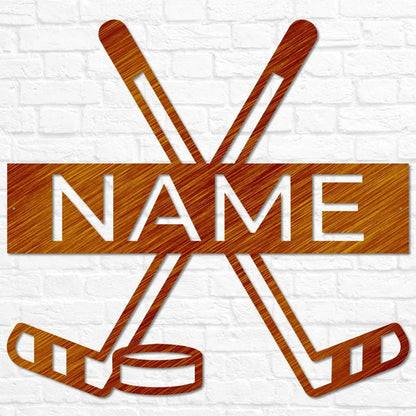 Personalized Hockey Name Sign, Metal Wall Art