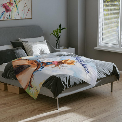 Personalized denim girl soft blanket