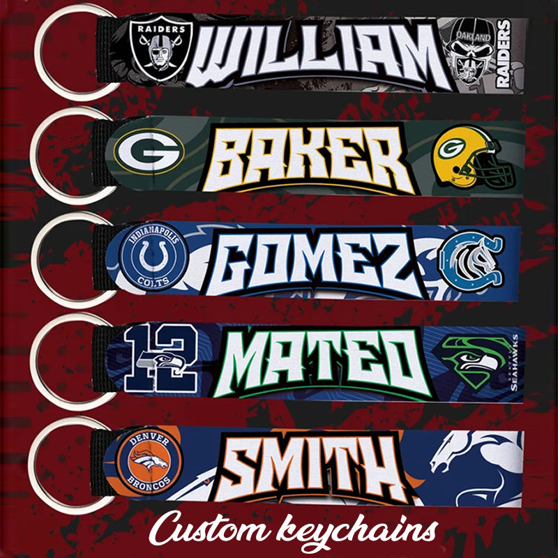 NFL Personalized Football Keychains