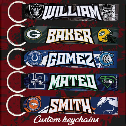 NFL Personalized Football Keychains